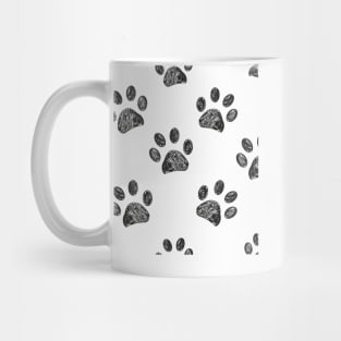 Seamless black paw Mug